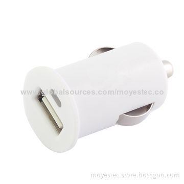 USB Car Charger, 5V/1,000mA, for iPhone and Mobile Phones, with Built-in Short-circuit Protection